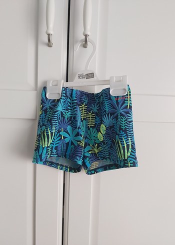 Çocuklar için Renkli Desenli Mavi Mayo - Görsel 4