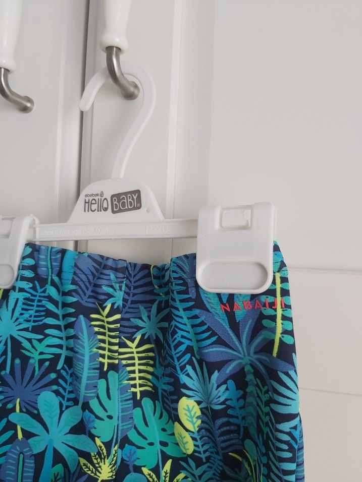 Çocuklar için Renkli Desenli Mavi Mayo - Görsel 5