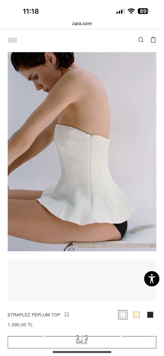 Beyaz Straplez Kadın Büstiyer - Görsel 3