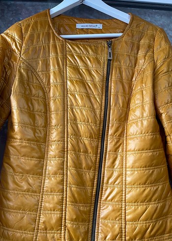 Sarı Fermuarlı Kadın Ceket - Görsel 2