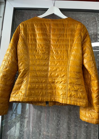 Sarı Fermuarlı Kadın Ceket - Görsel 3