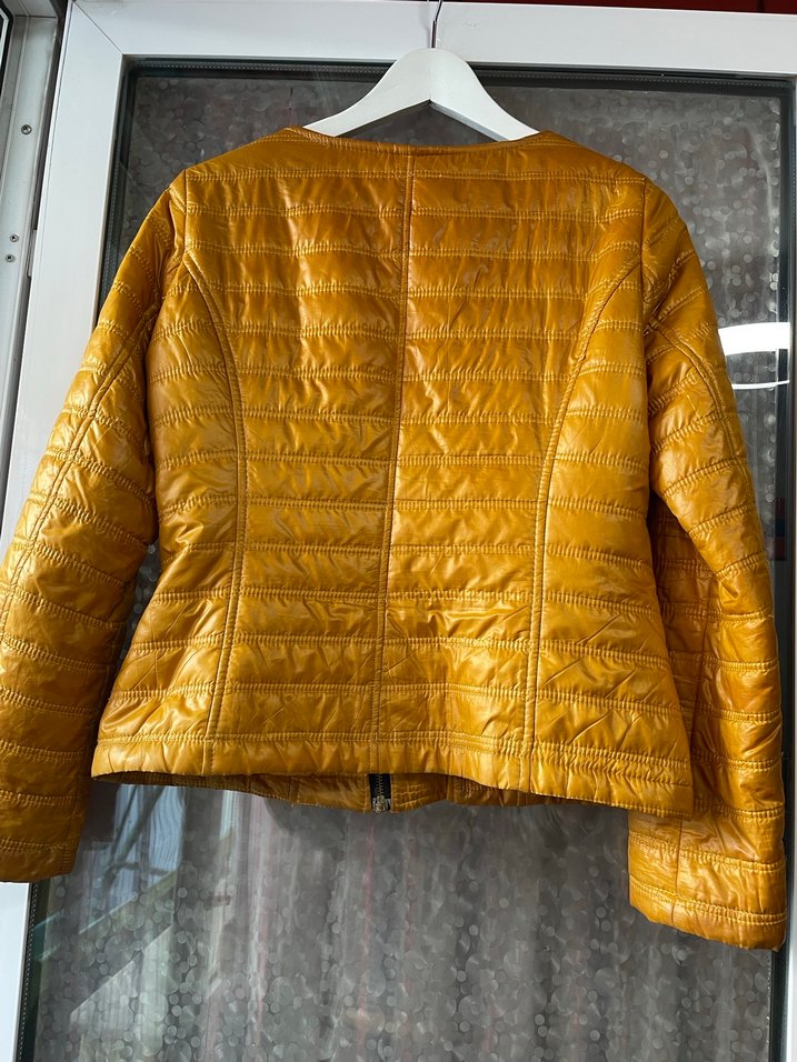 Sarı Fermuarlı Kadın Ceket - Görsel 3