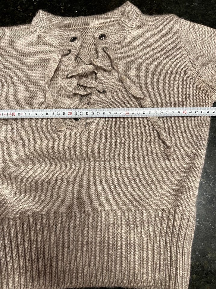 Bej Örgü Kadın Triko Kazak - Görsel 4