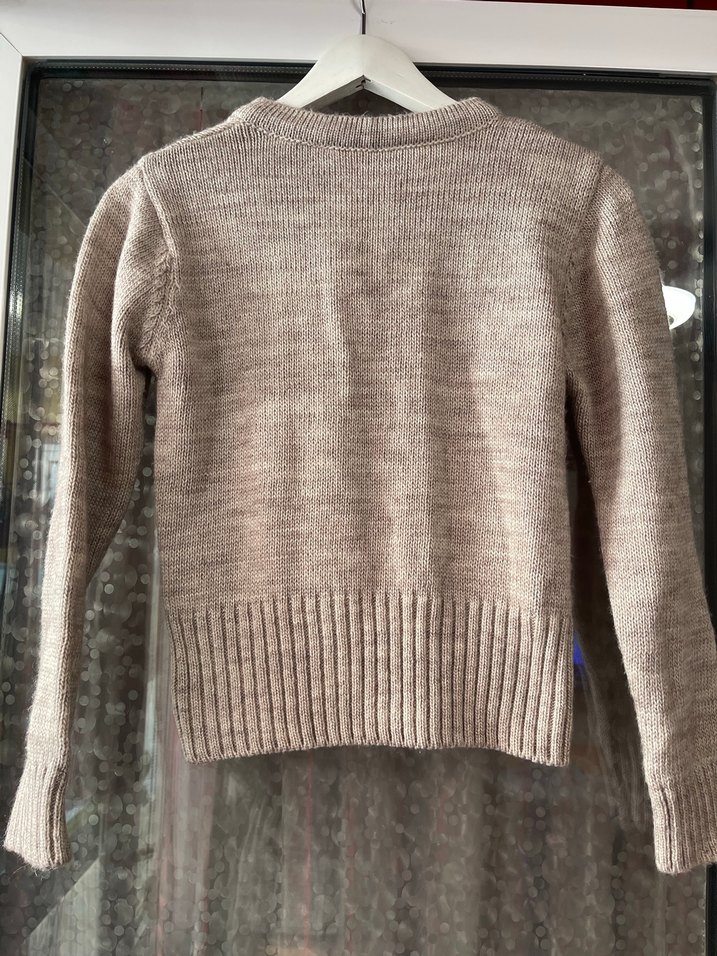 Bej Örgü Kadın Triko Kazak - Görsel 3