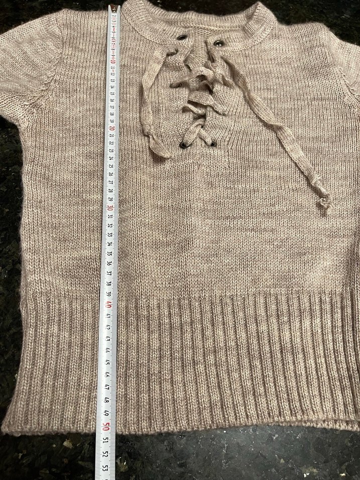 Bej Örgü Kadın Triko Kazak - Görsel 5