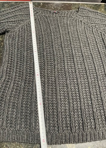 Gri Örgü Kadın Triko Bluz - Görsel 6