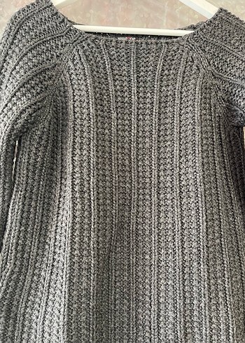 Gri Örgü Kadın Triko Bluz - Görsel 2