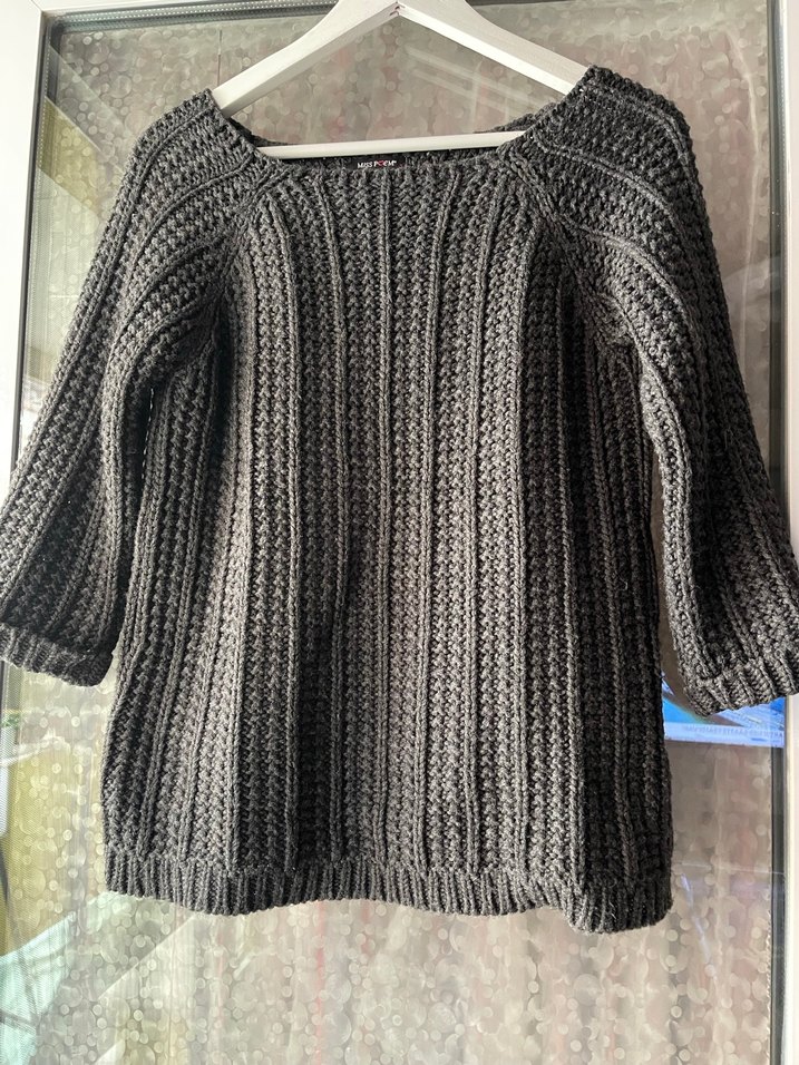 Gri Örgü Kadın Triko Bluz - Görsel 3