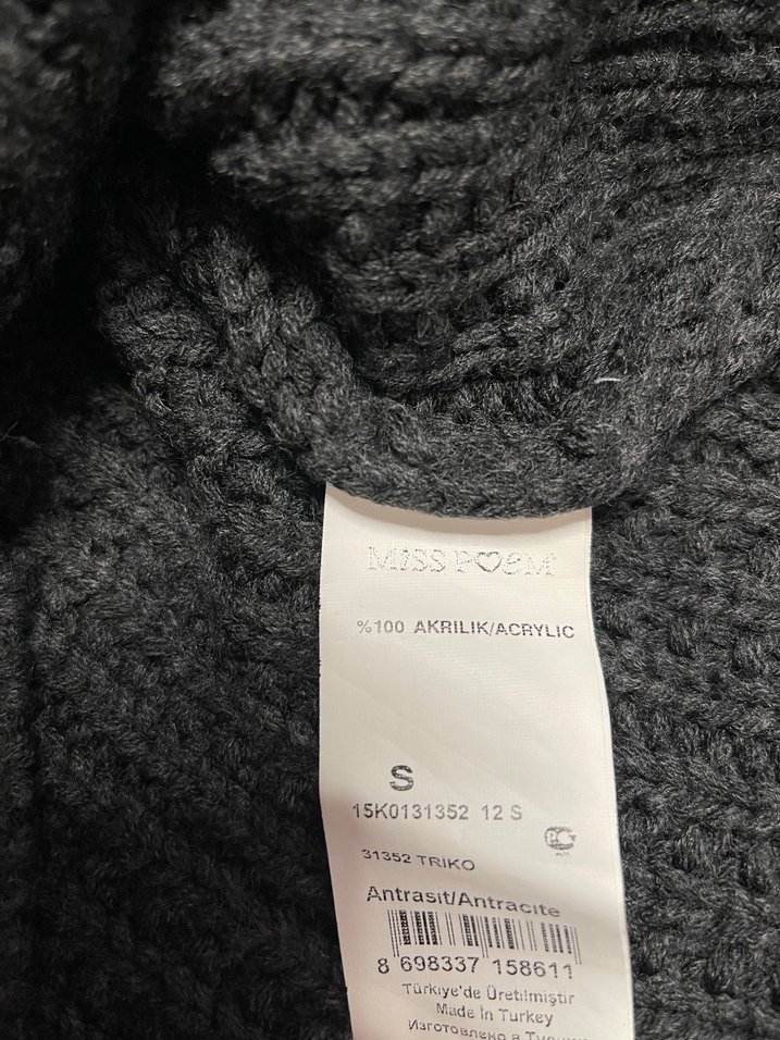 Gri Örgü Kadın Triko Bluz - Görsel 5