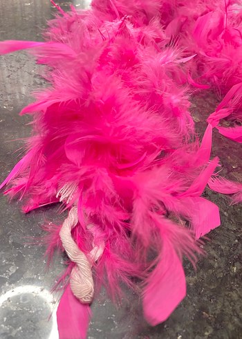 Pembe Tüylü Nakışlı Kız Aksesuarı - Görsel 3