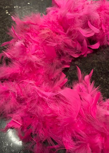 Pembe Tüylü Nakışlı Kız Aksesuarı - Görsel 2