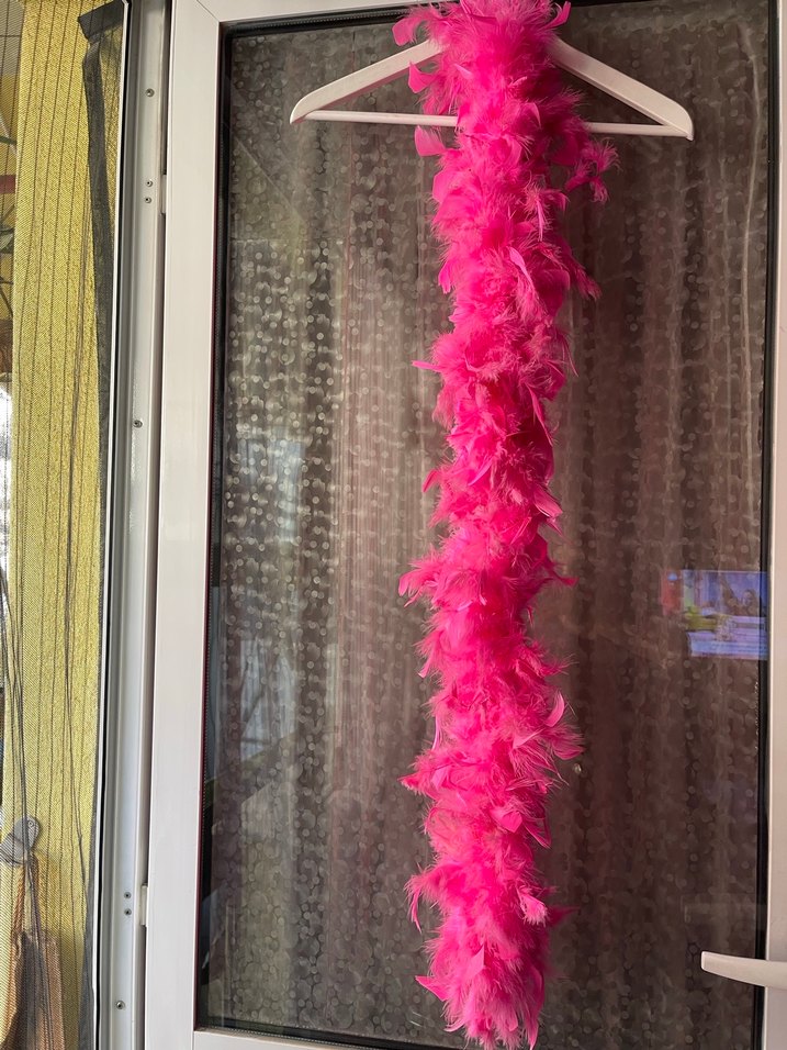 Pembe Tüylü Nakışlı Kız Aksesuarı - Görsel 5