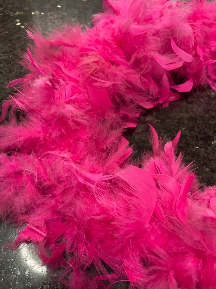 Pembe Tüylü Nakışlı Kız Aksesuarı - Görsel 2