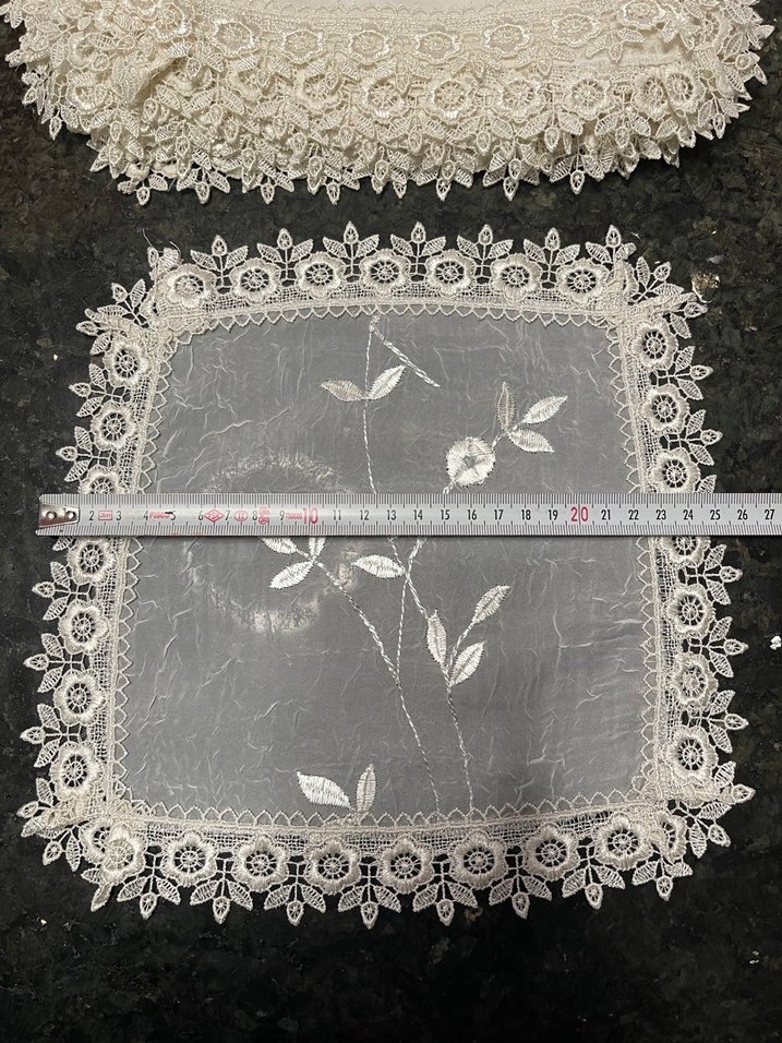 Nakışlı Vintage krem peçete - Görsel 3