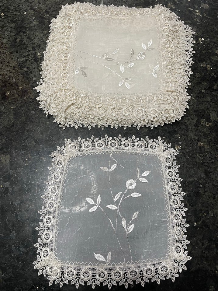 Nakışlı Vintage krem peçete - Görsel 2