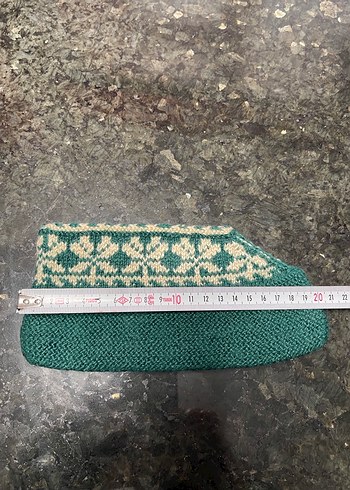 yeşil örgü patik - Görsel 2