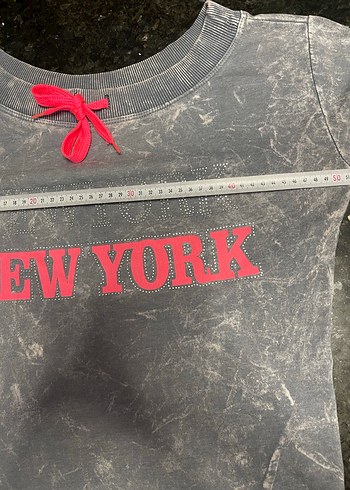 Gri Kadın Denim Sweatshirt Uzun Kollu - Görsel 4