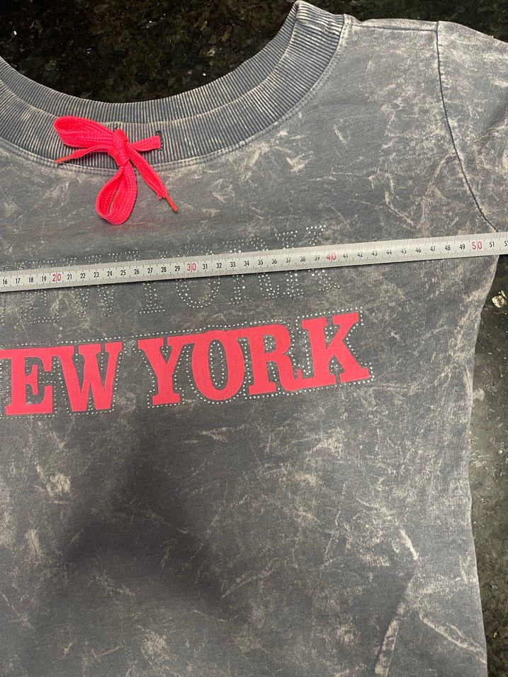 Gri Kadın Denim Sweatshirt Uzun Kollu - Görsel 4