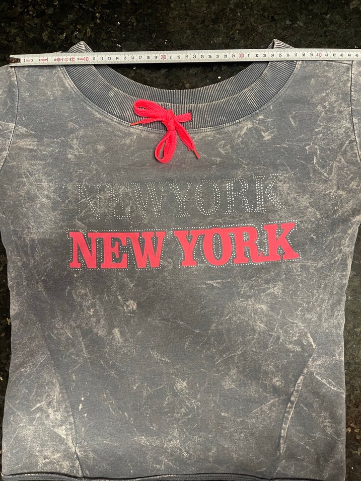 Gri Kadın Denim Sweatshirt Uzun Kollu - Görsel 5