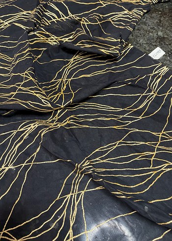 Altın Baskılı Siyah pareo - Görsel 3