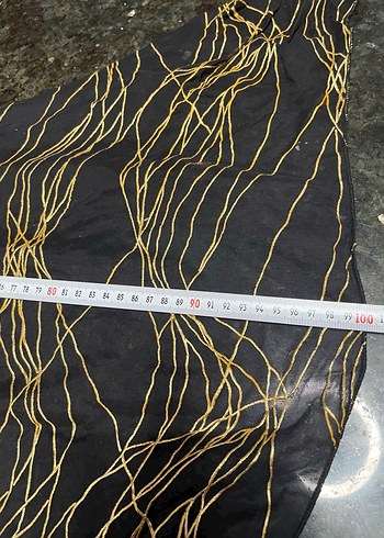 Altın Baskılı Siyah pareo - Görsel 5