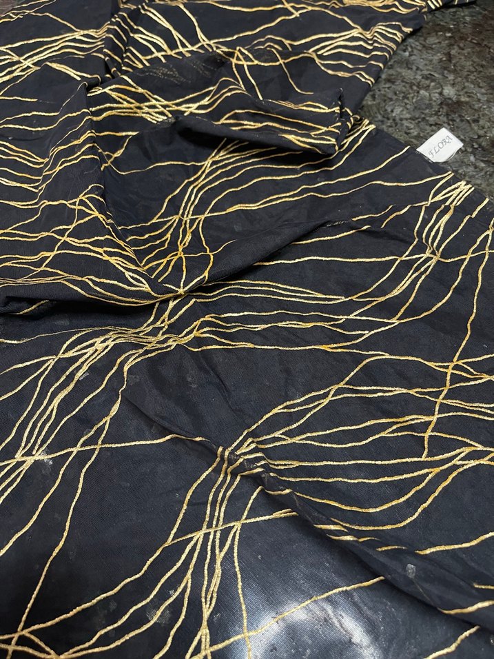 Altın Baskılı Siyah pareo - Görsel 3