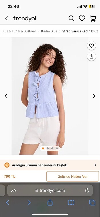 s Beden mavi Renk Stradivarius bluz