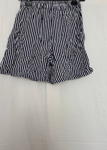 Diğer Zebra Desenli Pilili Keten Mini Şort