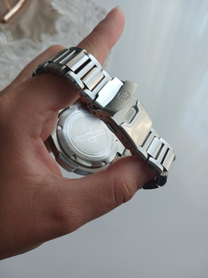 Gri Kordonlu Lacivert Kadranlı Erkek Saat - Görsel 3