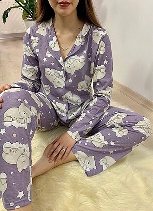Mor pijama takımı