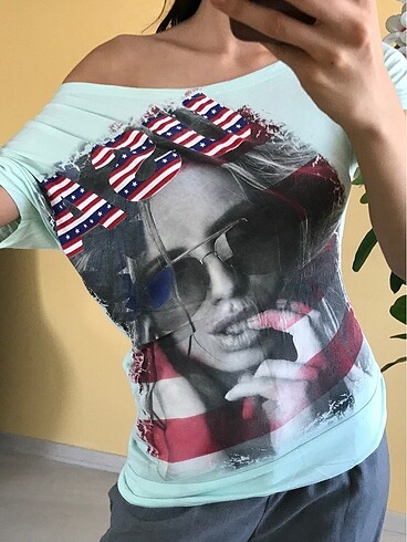 American Retro Baskılı tişört