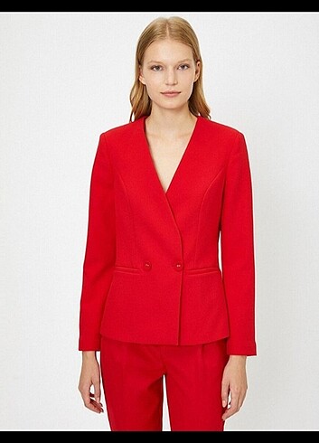 xs Beden Koton kırmızı blazer ceket