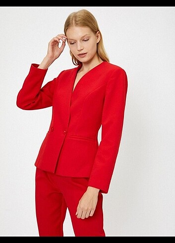 xs Beden kırmızı Renk Koton kırmızı blazer ceket