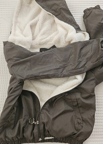 Gri Fermuarlı Yağmurluk - Görsel 3