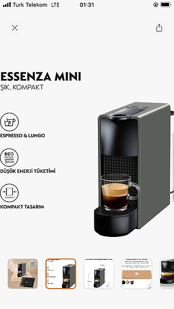 nespresso essenza mini c30 grey kahve makinesi