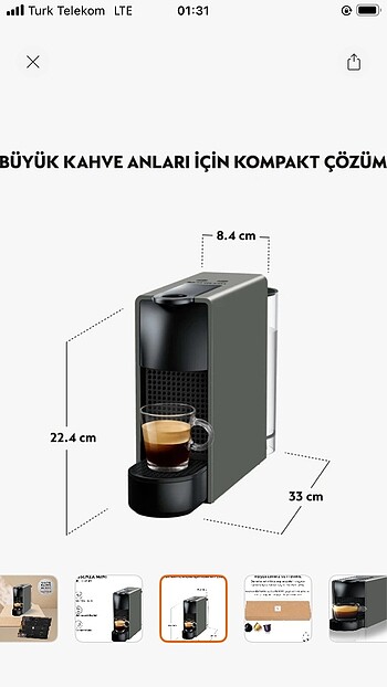 nespresso essenza mini c30 grey kahve makinesi - Görsel 2
