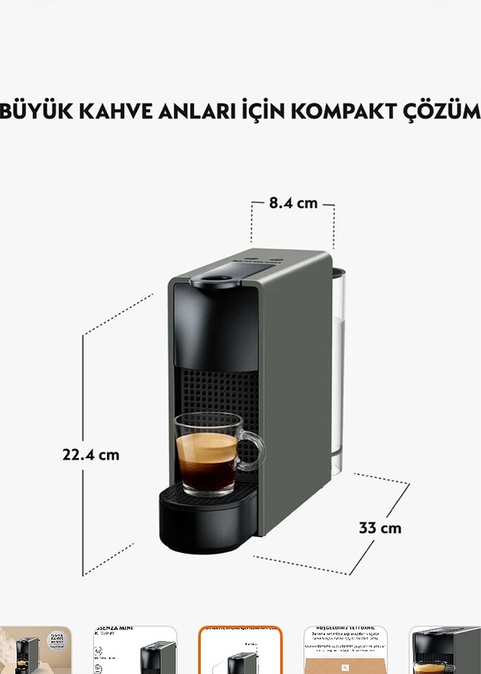 nespresso essenza mini c30 grey kahve makinesi - Görsel 2