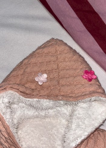 Nakışlı Pembe Örgü Bebek Tulumu - Görsel 3