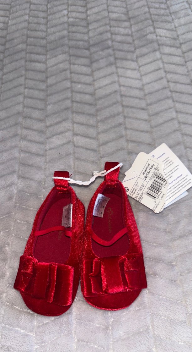 Kız Çocuk Kırmızı Fiyonk Detaylı Babet - Görsel 2