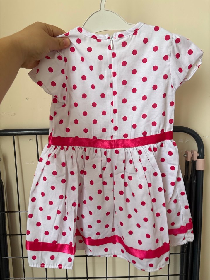 Puantiye Desenli Kız Çocuk Elbise - Görsel 3