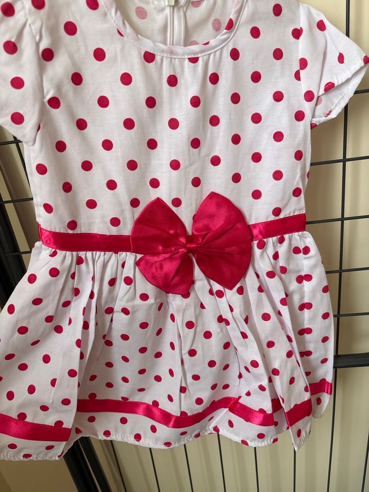 Puantiye Desenli Kız Çocuk Elbise - Görsel 2