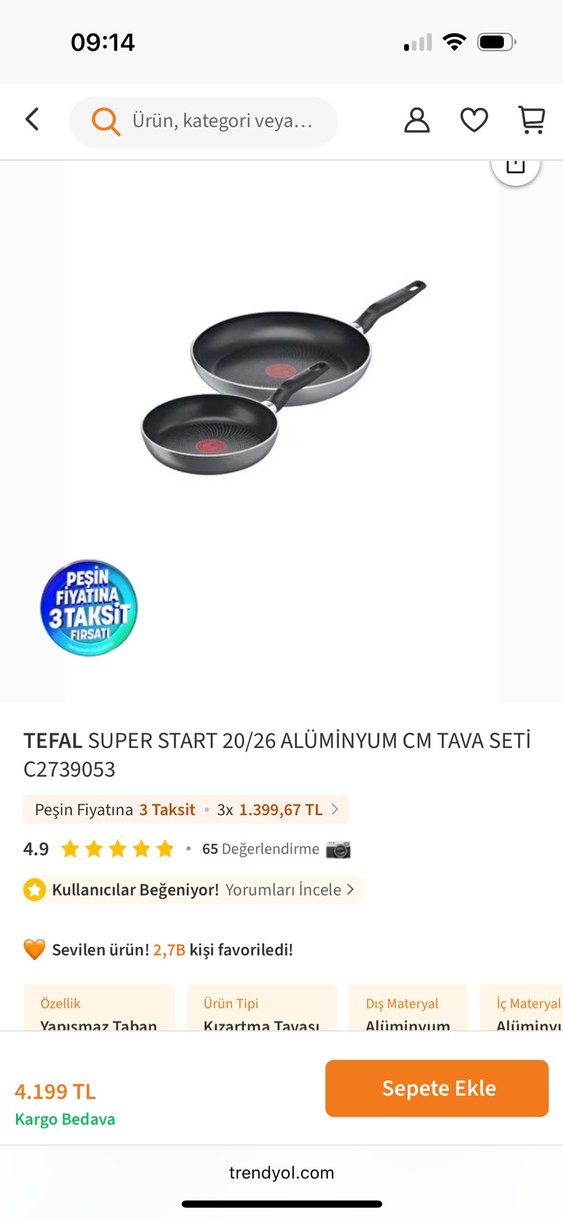 Tefal Super Start 20/26 cm Gri Tava Seti - Görsel 2