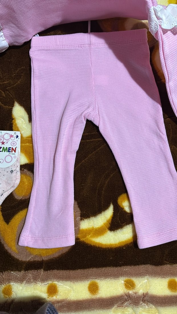 Pembe Kız Bebek Fırfırlı Uzun Kollu Takım - Görsel 4