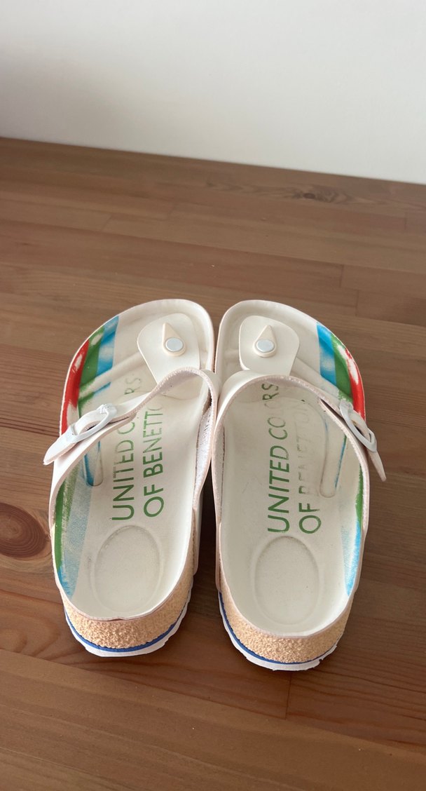 Beyaz Tokalı Erkek  Dolgu Topuk Terlik - Görsel 3