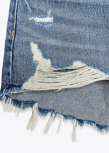 32 Beden Kadın Mavi Yüksek Bel Kısa Denim Şort
