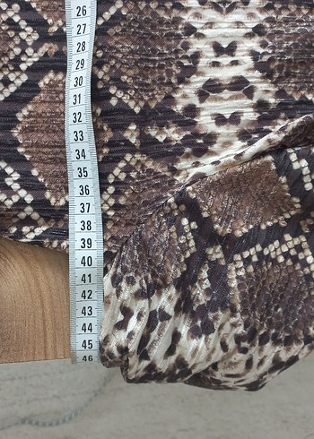 Kahverengi Yılan Desenli Bohem Triko Elbise - Görsel 6