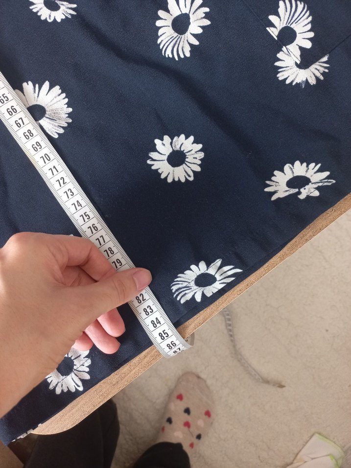 Çiçek Desenli Lacivert Kadın Salopet - Görsel 5