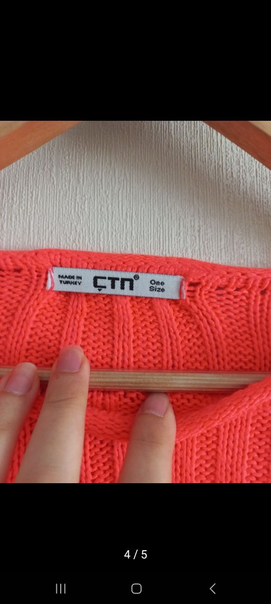 Turuncu Örgü Kadın Mini Kazak - Görsel 4