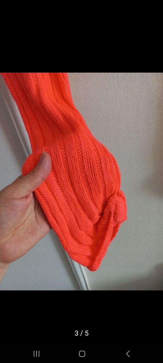 Turuncu Örgü Kadın Mini Kazak - Görsel 3