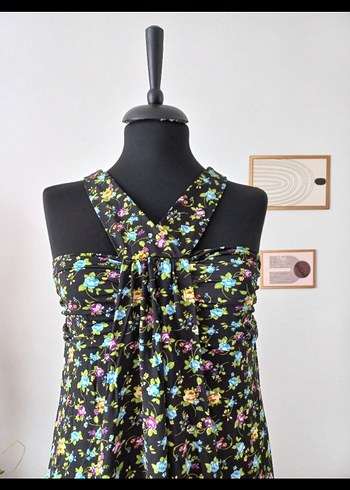 Çiçek Desenli Bohem Midi Elbise - Görsel 2